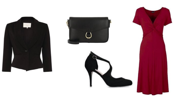 Women's Autumn Dress Wedding Guest Outfit Idea