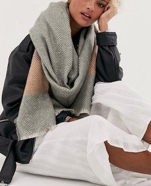 Women's ASOS Oversized Herringbone Scarf