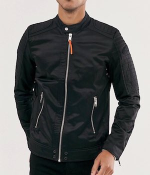 Men's Diesel Nylon Biker Jacket