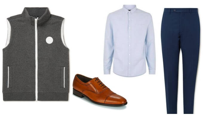 Men's Smart Gilet Outfit With Blue Suit